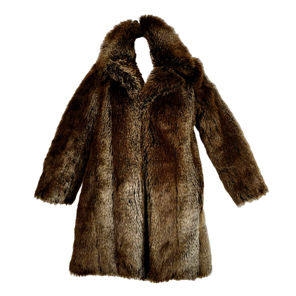 Zara Jackets & Blazers - Zara Basic Brown Boho Fabulous Faux Fur Coat Mid Length Size Medium